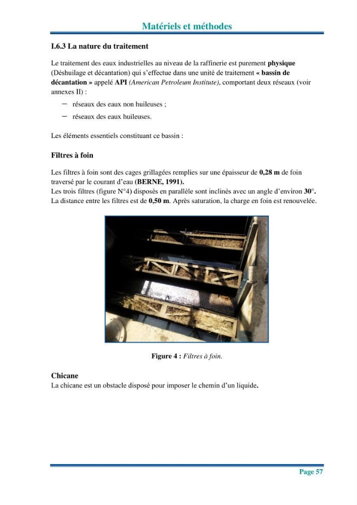 Traitement des effluents industriels liquides de la raffinerie d\'Alger: étude comparative entre l\'efficacité du foin de l\'anthracité dans le traitement des eaux