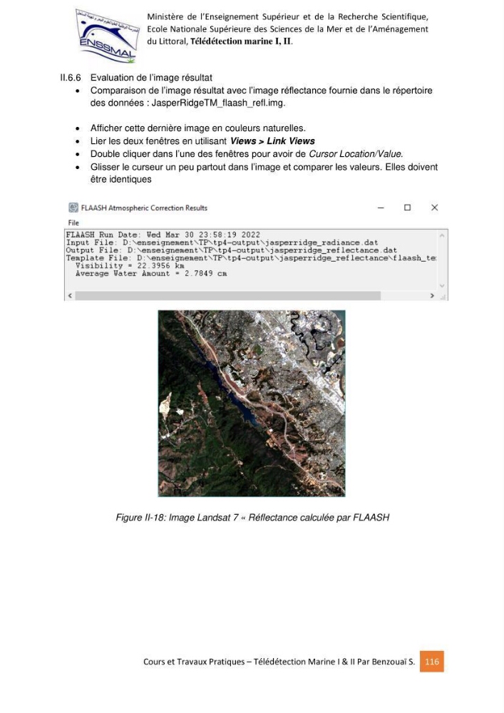 Télédetection marine: Niveau I & II, support de cours & travaux pratiques