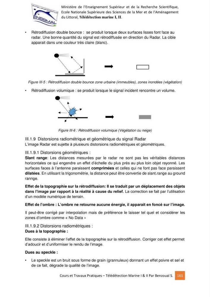 Télédetection marine: Niveau I & II, support de cours & travaux pratiques