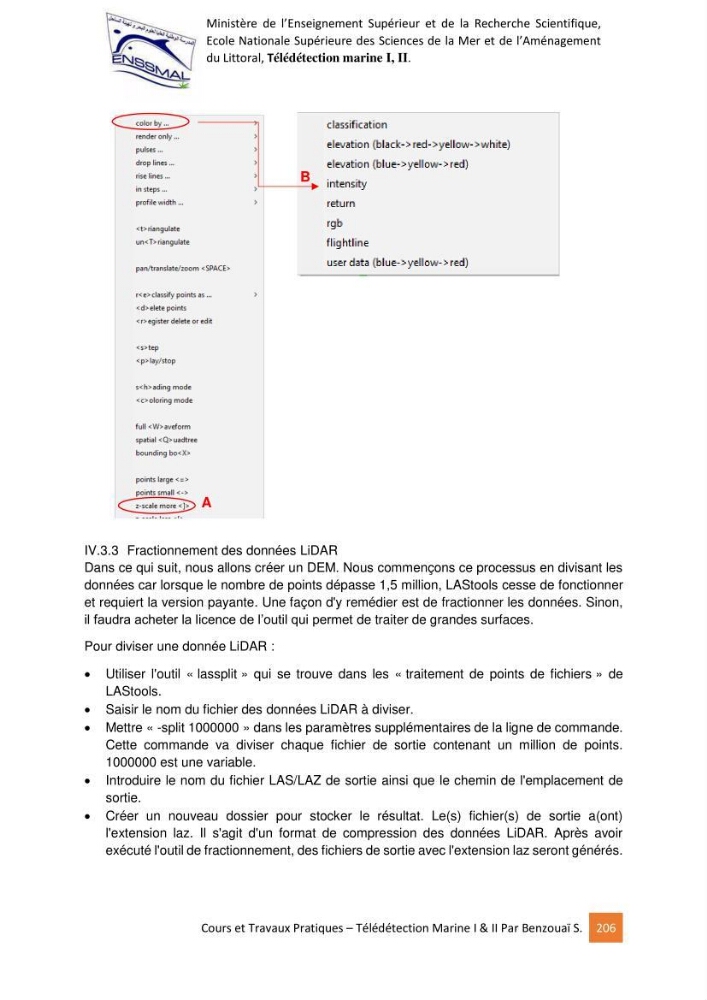 Télédetection marine: Niveau I & II, support de cours & travaux pratiques