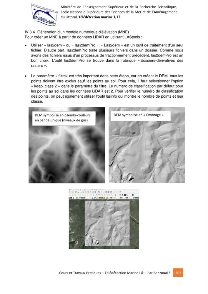 Télédetection marine: Niveau I & II, support de cours & travaux pratiques