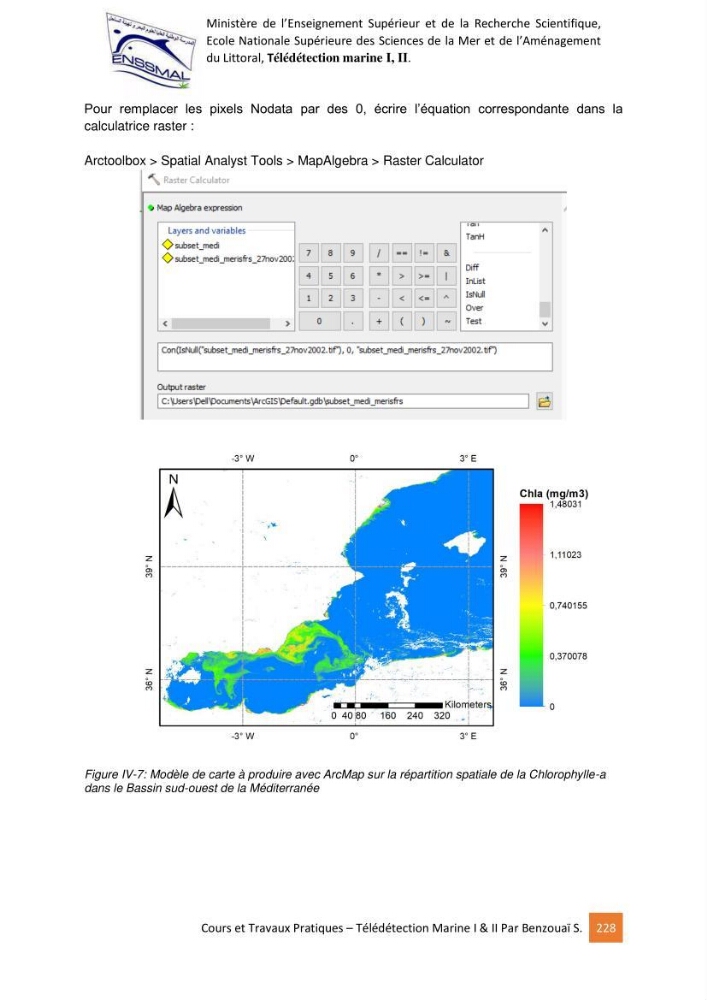 Télédetection marine: Niveau I & II, support de cours & travaux pratiques