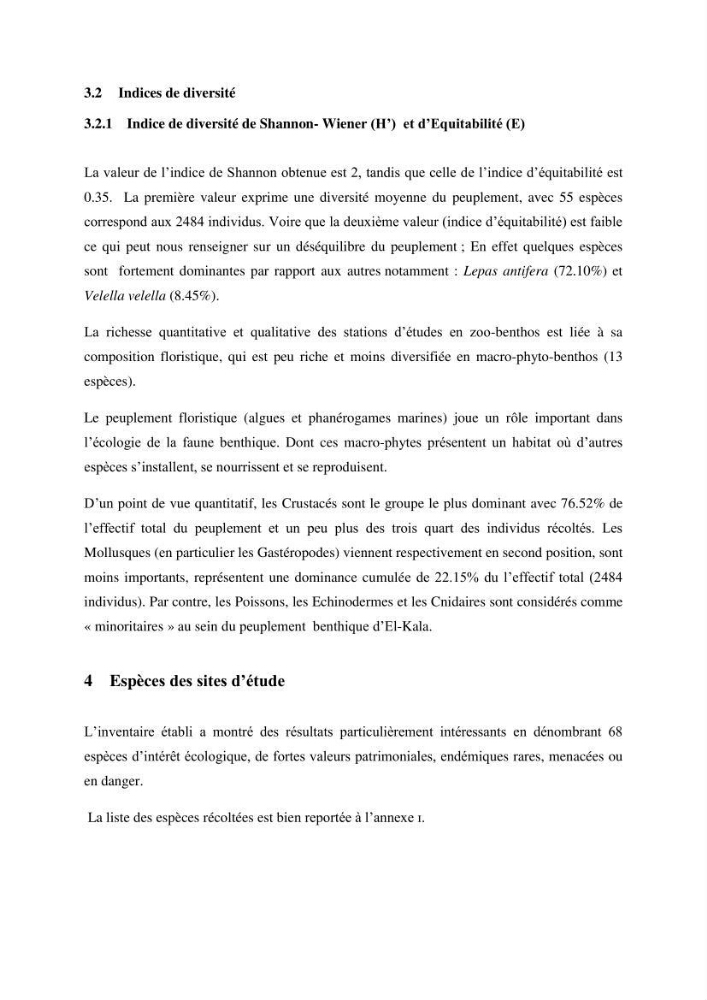 Inventaire du benthos des zones rocheuses de la région d’El Kala