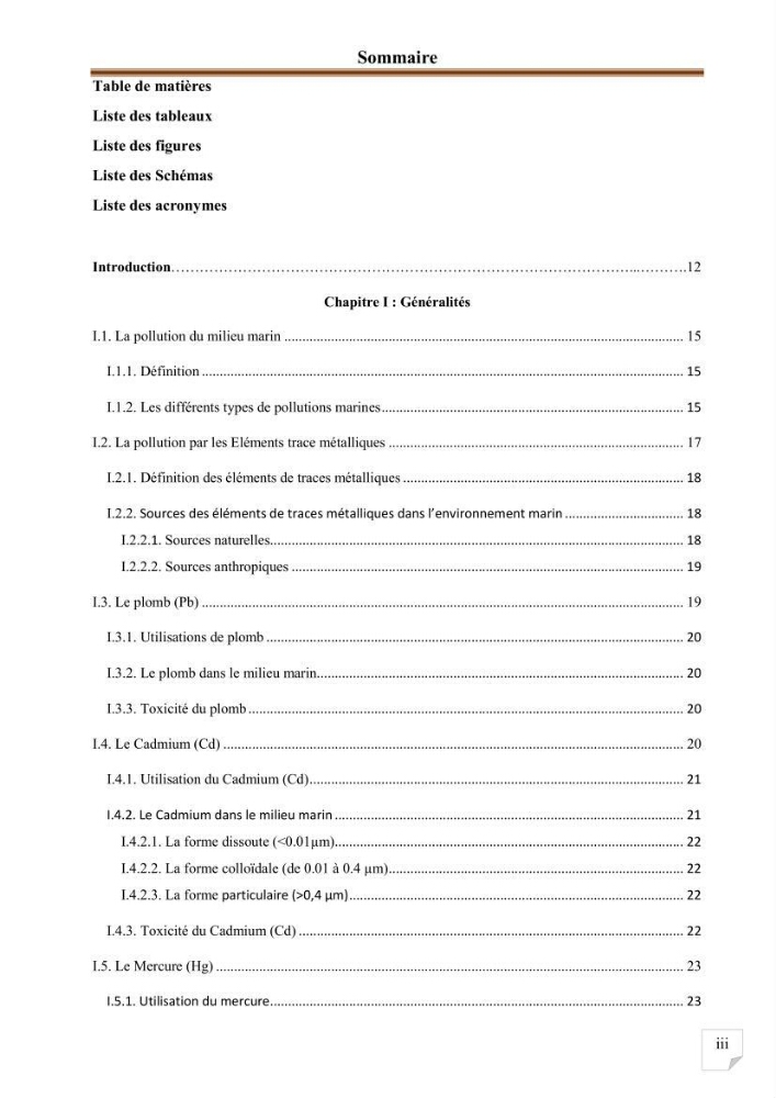 Evaluation de l’activité du Polonium-210 et niveaux des éléments de trace métalliques (Hg, Pb et Cd) dans le biote (Poissons comestibles et fruits de mer), risque sur la santé de l’homme: