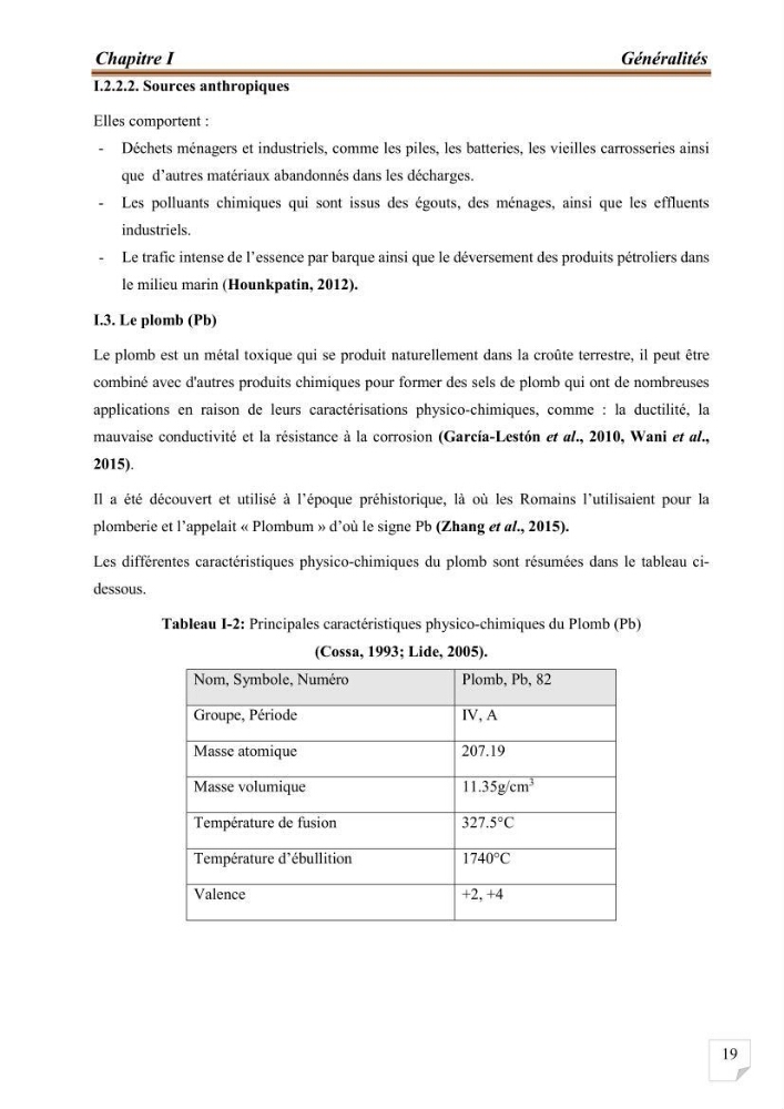 Evaluation de l’activité du Polonium-210 et niveaux des éléments de trace métalliques (Hg, Pb et Cd) dans le biote (Poissons comestibles et fruits de mer), risque sur la santé de l’homme:
