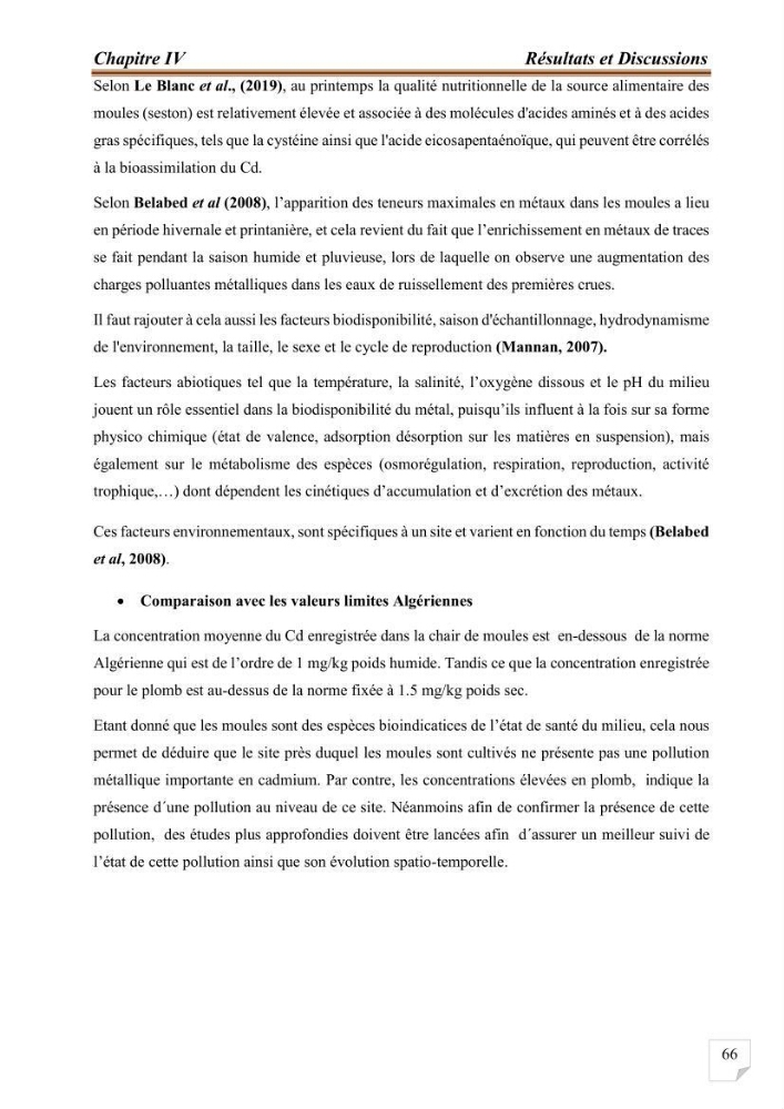 Evaluation de l’activité du Polonium-210 et niveaux des éléments de trace métalliques (Hg, Pb et Cd) dans le biote (Poissons comestibles et fruits de mer), risque sur la santé de l’homme: