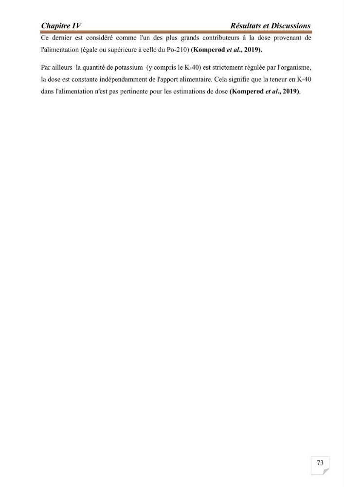 Evaluation de l’activité du Polonium-210 et niveaux des éléments de trace métalliques (Hg, Pb et Cd) dans le biote (Poissons comestibles et fruits de mer), risque sur la santé de l’homme: