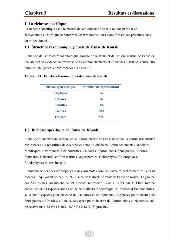 Inventaire de la faune et de la flore marine d\'intérêt écologique des sites remarquables de la région centre de la côte Algérienne (l\'Anse de Kouali et l\'île Aguelli):