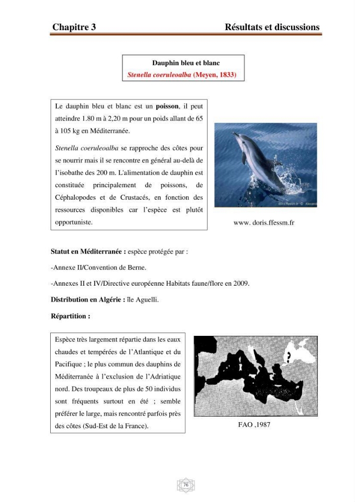 Inventaire de la faune et de la flore marine d\'intérêt écologique des sites remarquables de la région centre de la côte Algérienne (l\'Anse de Kouali et l\'île Aguelli):
