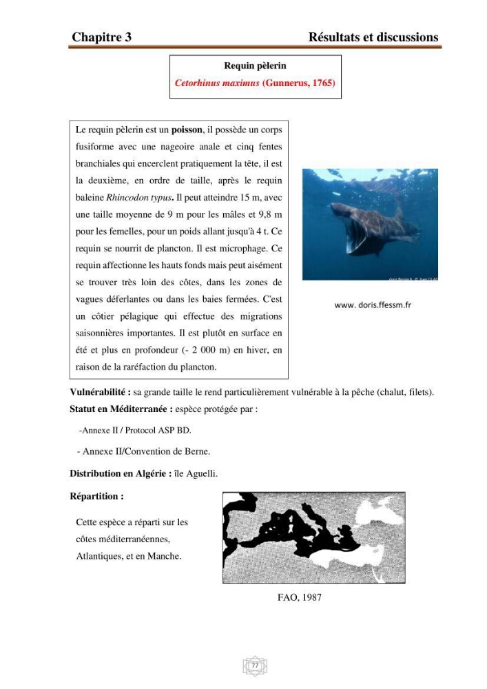 Inventaire de la faune et de la flore marine d\'intérêt écologique des sites remarquables de la région centre de la côte Algérienne (l\'Anse de Kouali et l\'île Aguelli):