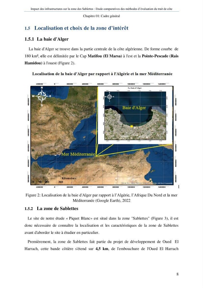 Impact des infrastructures sur la dynamique du littoral de la région de Sablettes (Piquet Blanc), étude comparative des méthodes d’évolution du trait de côte.