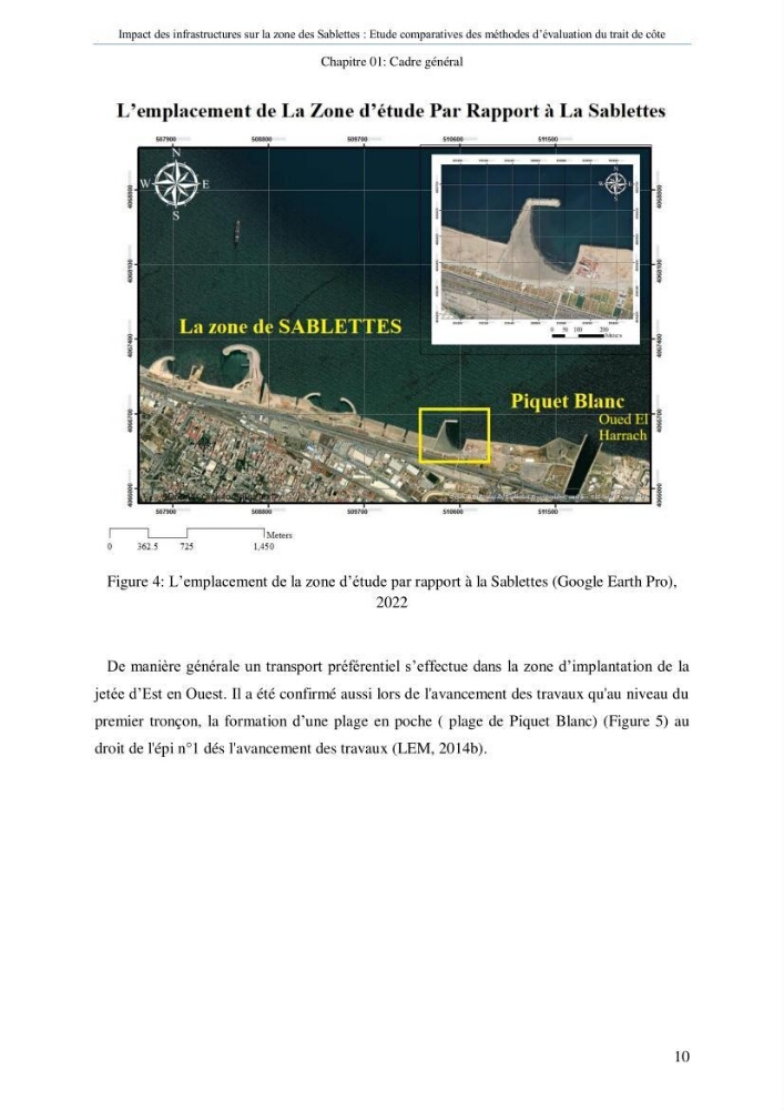 Impact des infrastructures sur la dynamique du littoral de la région de Sablettes (Piquet Blanc), étude comparative des méthodes d’évolution du trait de côte.