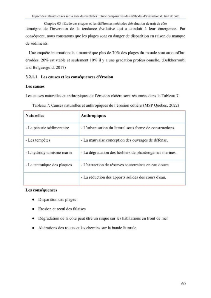 Impact des infrastructures sur la dynamique du littoral de la région de Sablettes (Piquet Blanc), étude comparative des méthodes d’évolution du trait de côte.