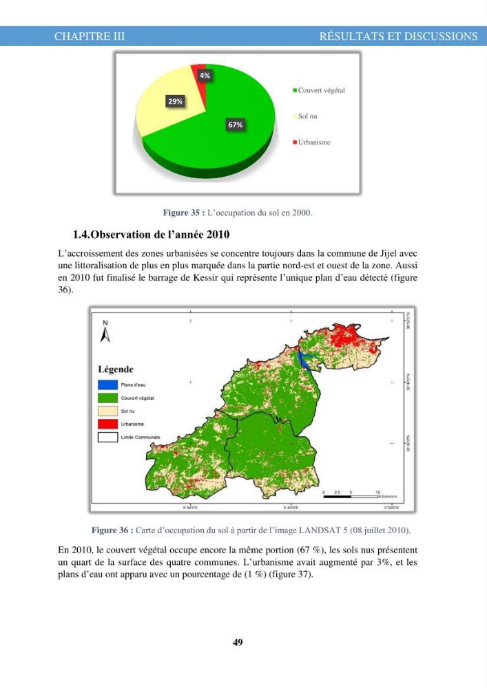 L\'évolution de l\'occupation du sol de la zone côtière du Parc National de Taza Jijel: