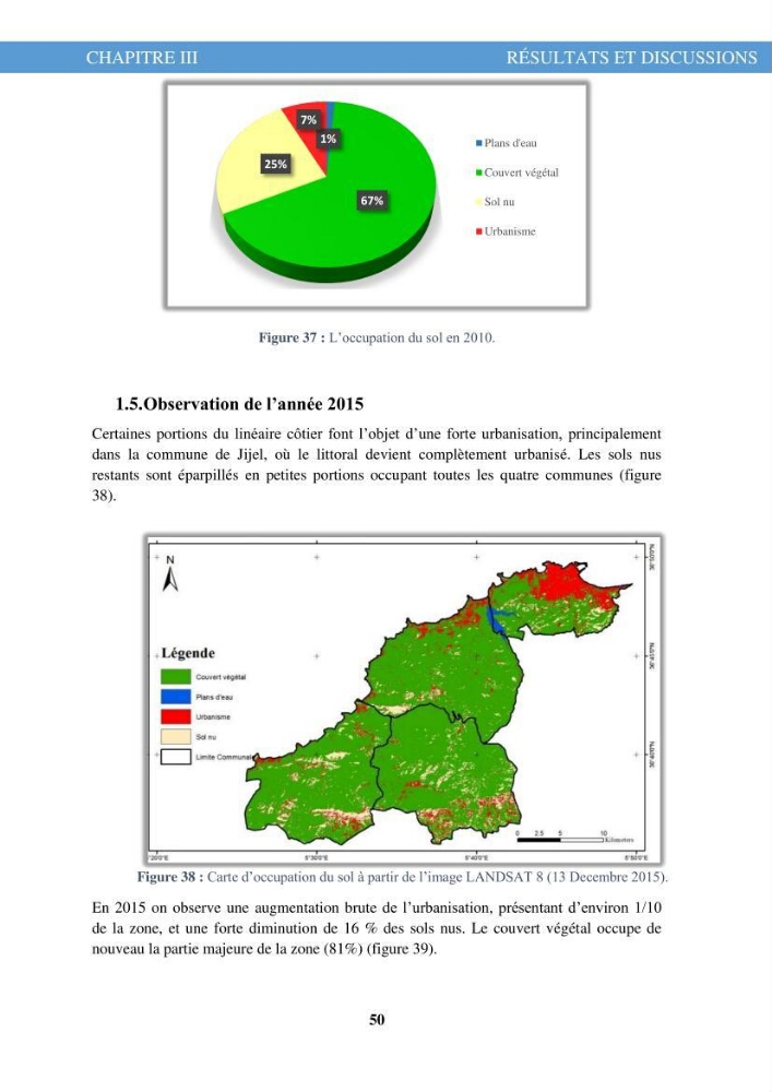 L\'évolution de l\'occupation du sol de la zone côtière du Parc National de Taza Jijel: