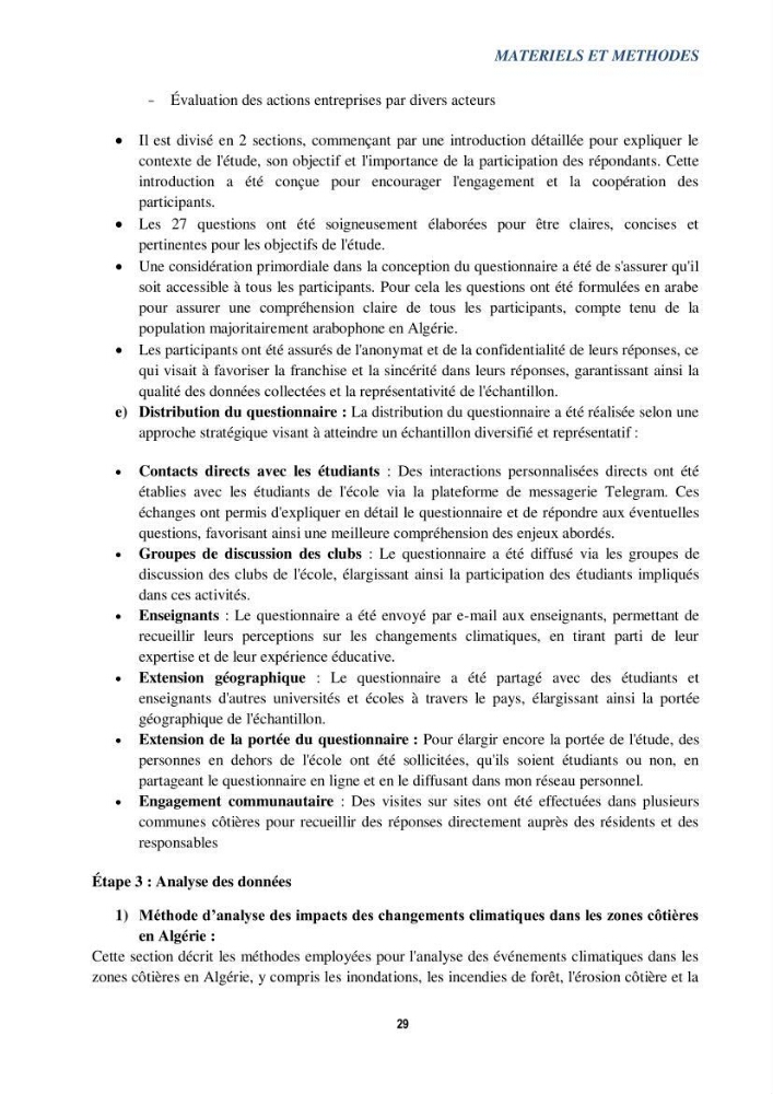 Perception des changements climatiques dans les zones côtières en Algérie