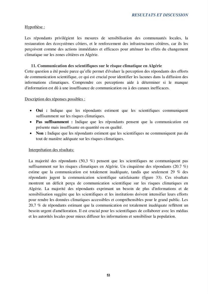 Perception des changements climatiques dans les zones côtières en Algérie