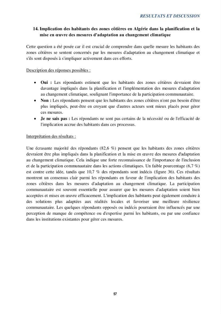Perception des changements climatiques dans les zones côtières en Algérie