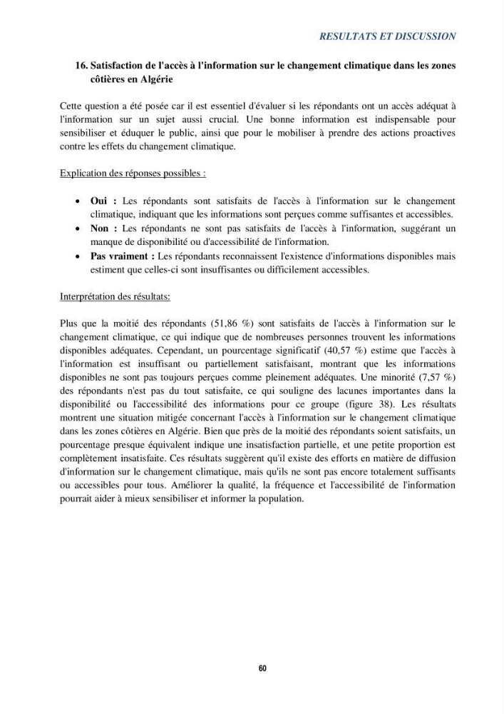 Perception des changements climatiques dans les zones côtières en Algérie