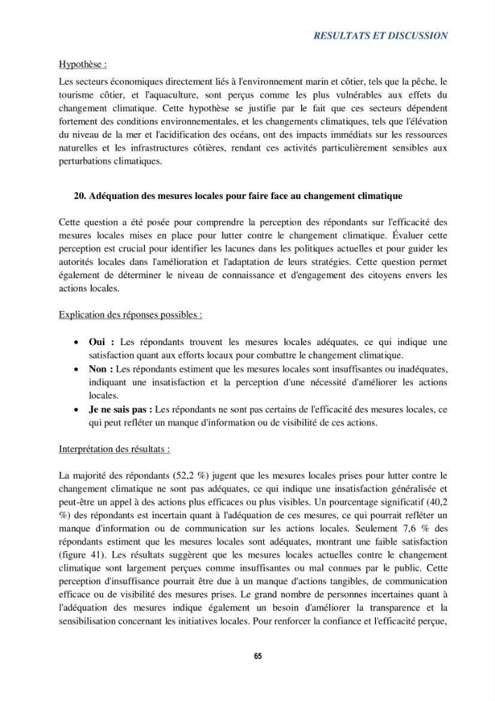 Perception des changements climatiques dans les zones côtières en Algérie