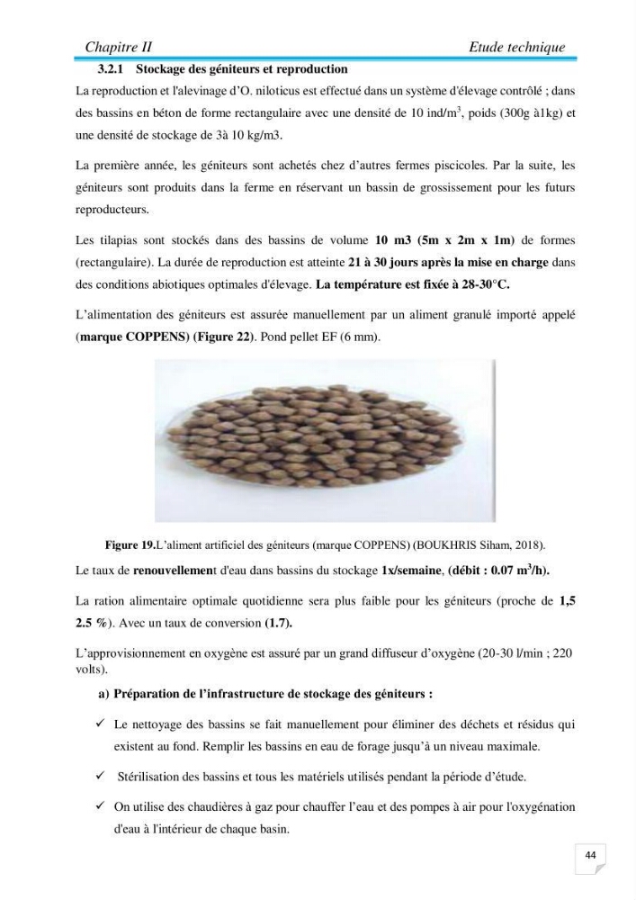 Contribution à la conception d’une ferme d\'élevage De tilapia du Nil (Oreochromis niloticus) en système bio-floc.