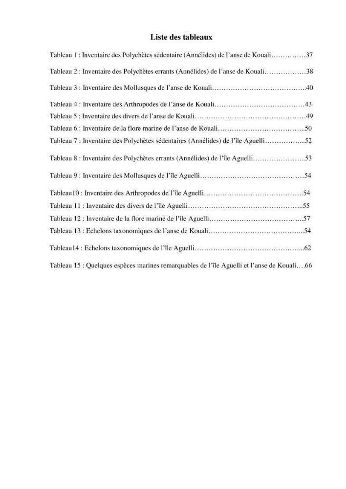 Inventaire de la faune et de la flore marine d\'intérêt écologique des sites remarquables de la région centre de la côte Algérienne (l\'Anse de Kouali et l\'île Aguelli)
