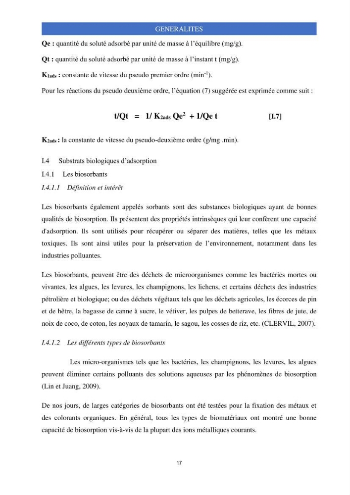 Elimination d’élément radioactif Cs* et d’élément trace métallique Pb en solution aqueuse par adsorption sur les carapaces de crevettes