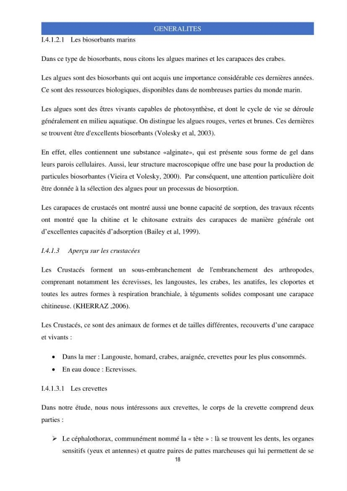 Elimination d’élément radioactif Cs* et d’élément trace métallique Pb en solution aqueuse par adsorption sur les carapaces de crevettes