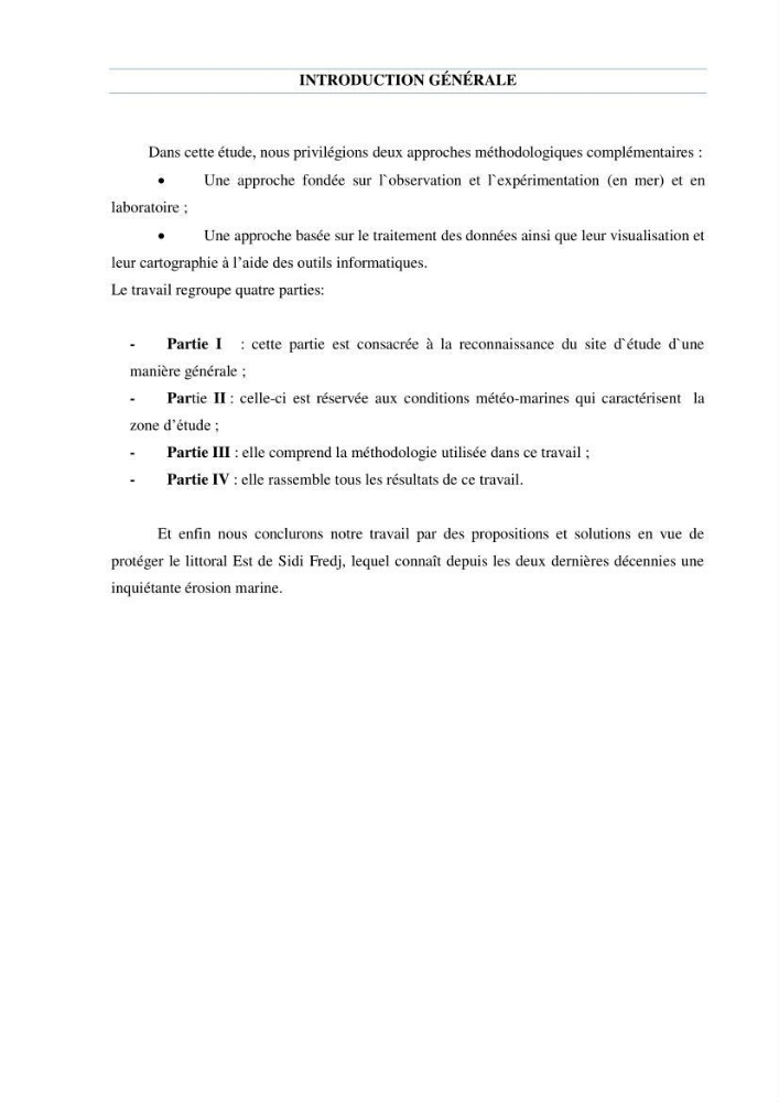 Etude des courants côtiers observés sur les petits fonds de la plage de Sidi Fredj