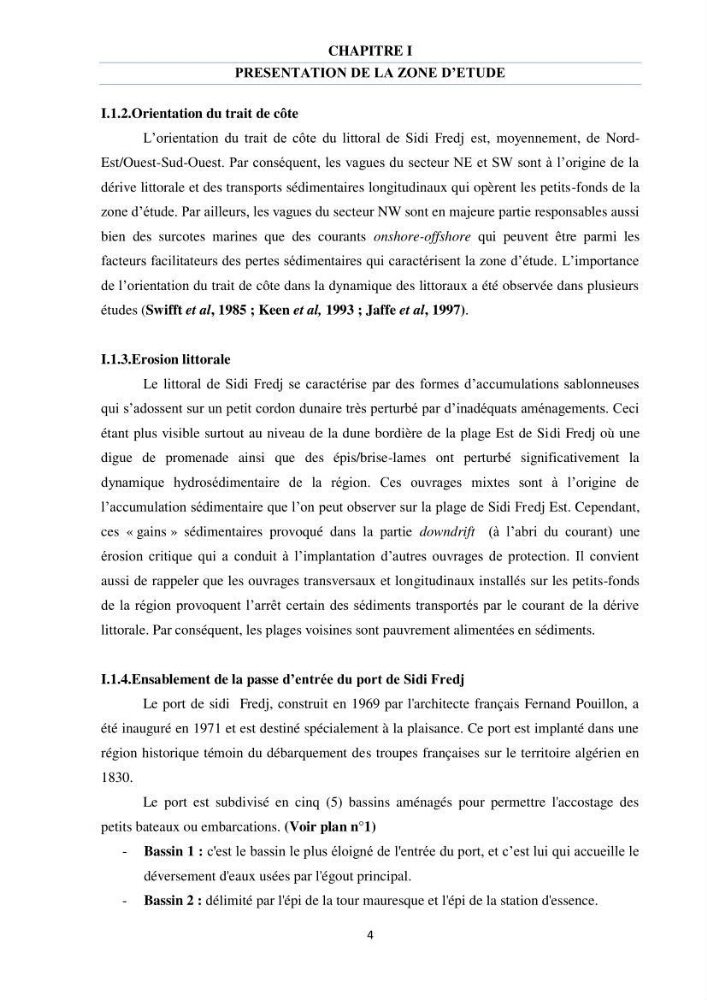 Etude des courants côtiers observés sur les petits fonds de la plage de Sidi Fredj