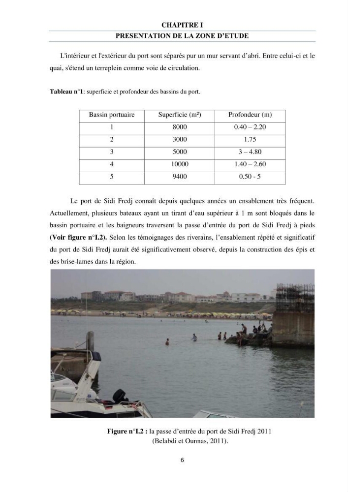 Etude des courants côtiers observés sur les petits fonds de la plage de Sidi Fredj