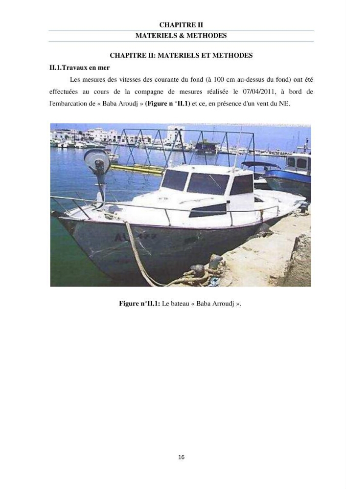 Etude des courants côtiers observés sur les petits fonds de la plage de Sidi Fredj