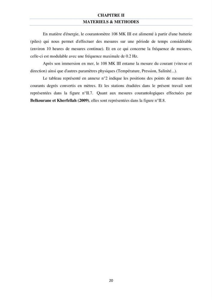 Etude des courants côtiers observés sur les petits fonds de la plage de Sidi Fredj