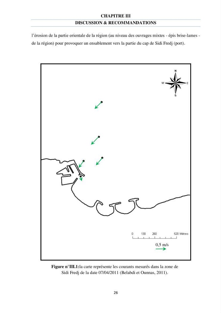 Etude des courants côtiers observés sur les petits fonds de la plage de Sidi Fredj