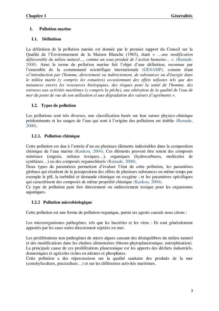 Suivi des paramètres physico-chimiques et des sels nutritifs dans les eaux de l\'Algérois