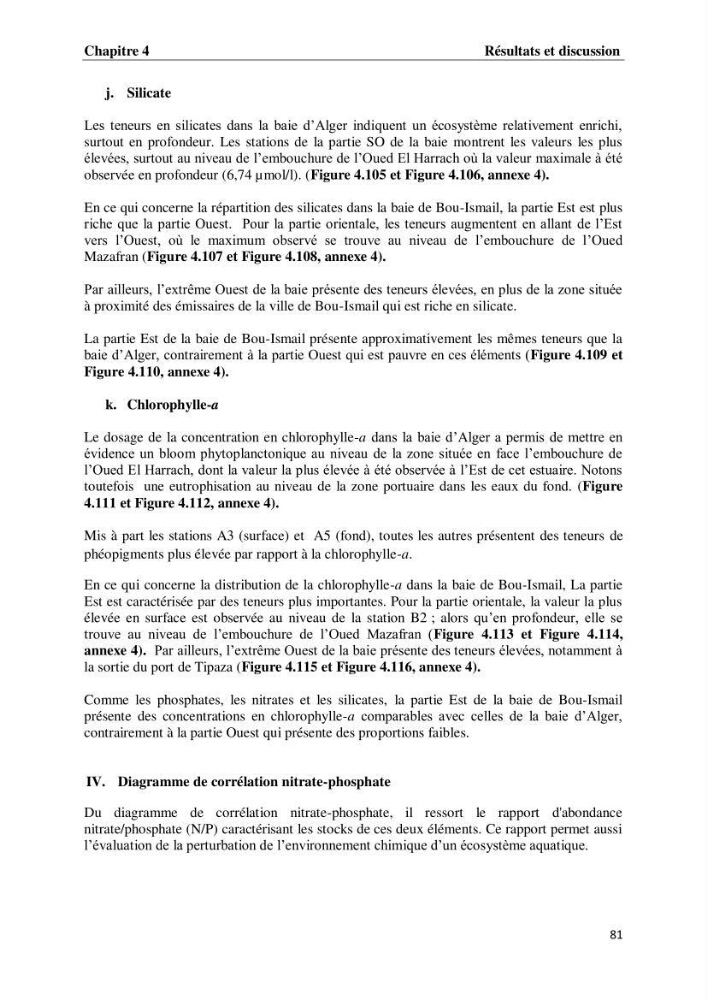 Suivi des paramètres physico-chimiques et des sels nutritifs dans les eaux de l\'Algérois