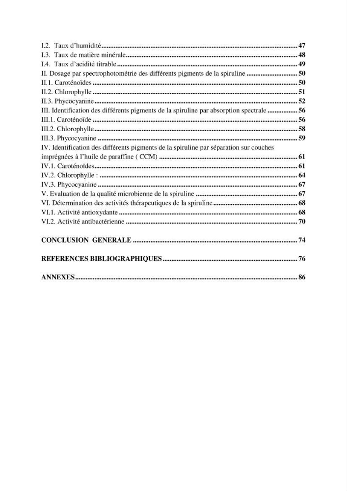 Extraction et identification des pigments de micro-algues à usage alimentaire et pharmaceutique