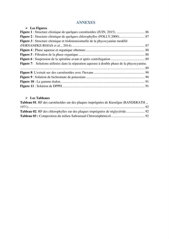 Extraction et identification des pigments de micro-algues à usage alimentaire et pharmaceutique