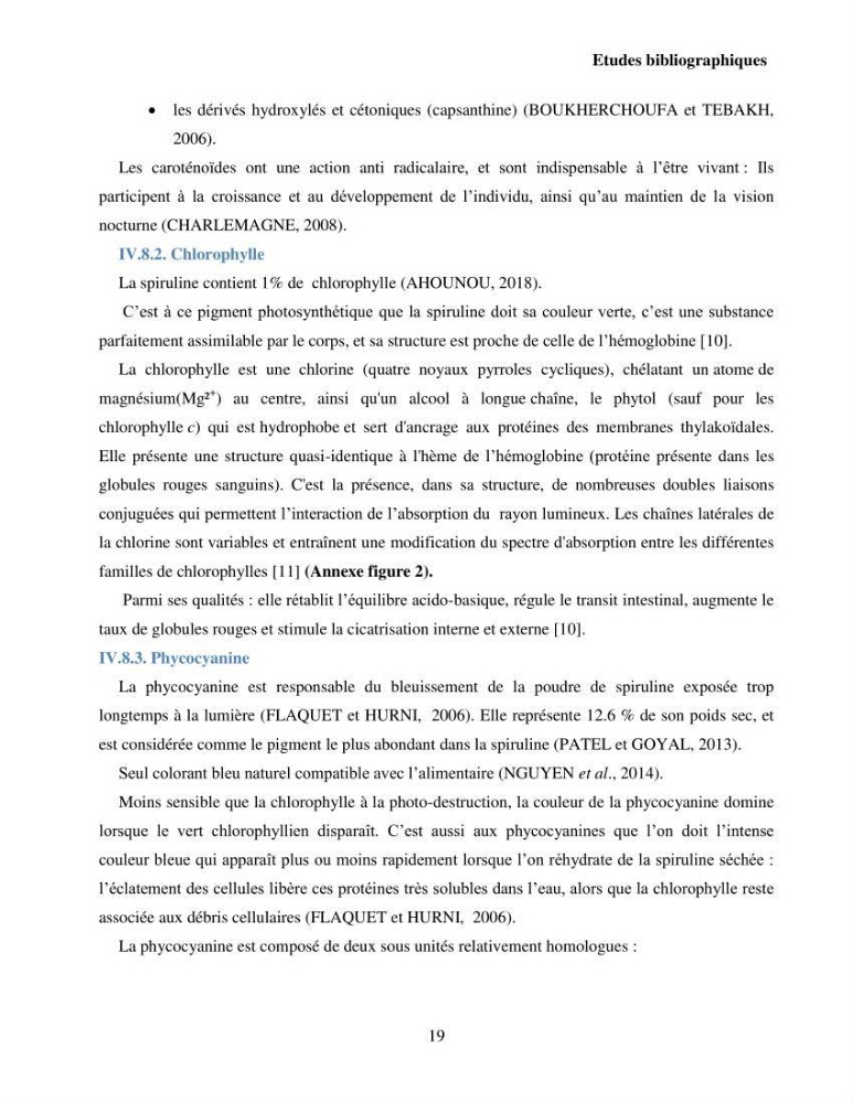 Extraction et identification des pigments de micro-algues à usage alimentaire et pharmaceutique