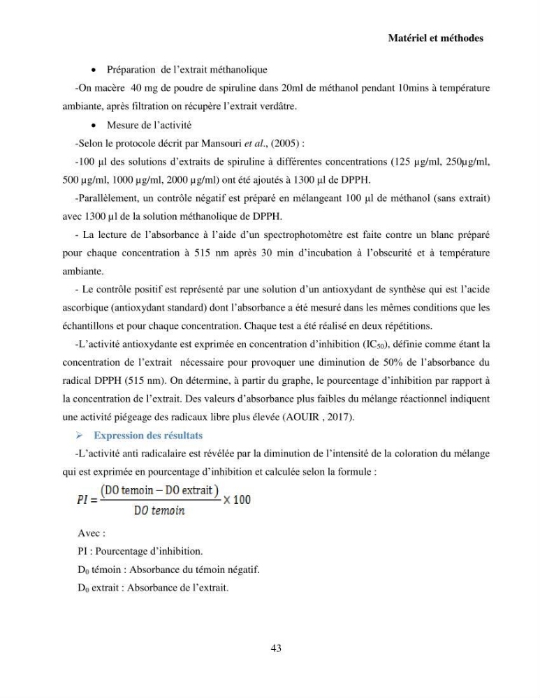 Extraction et identification des pigments de micro-algues à usage alimentaire et pharmaceutique