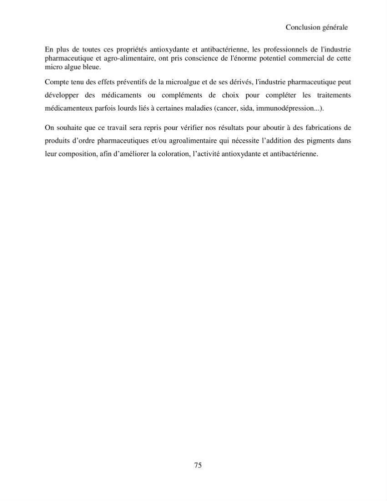Extraction et identification des pigments de micro-algues à usage alimentaire et pharmaceutique