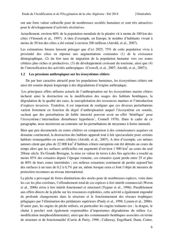 Etude de l\'acidification et de l\'oxygénation de la côte Algerienne