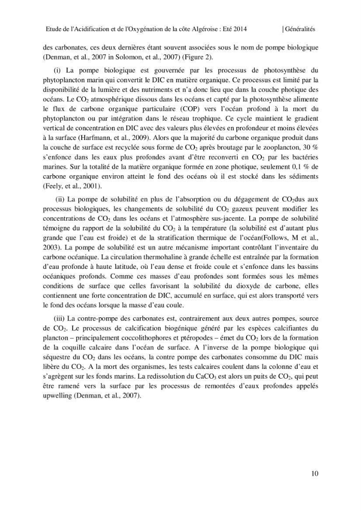 Etude de l\'acidification et de l\'oxygénation de la côte Algerienne
