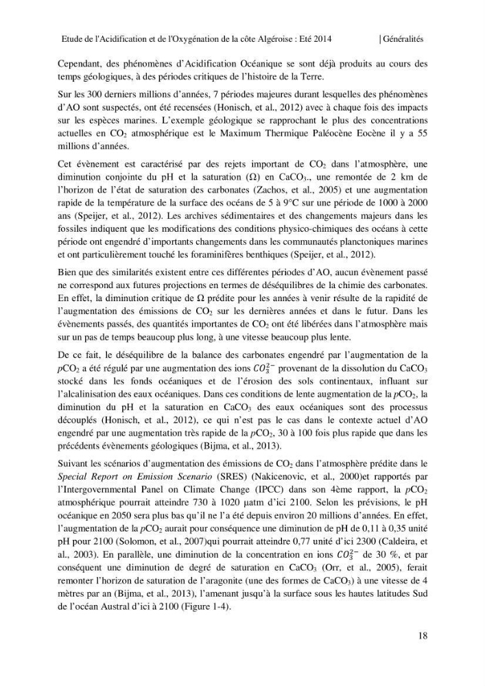 Etude de l\'acidification et de l\'oxygénation de la côte Algerienne