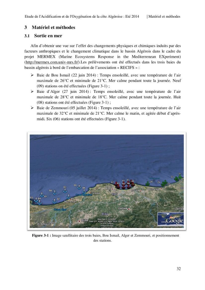 Etude de l\'acidification et de l\'oxygénation de la côte Algerienne