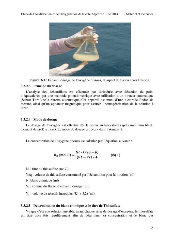 Etude de l\'acidification et de l\'oxygénation de la côte Algerienne