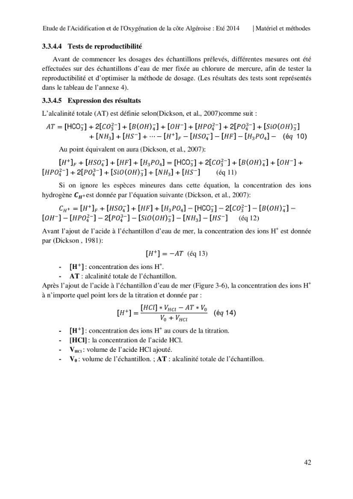 Etude de l\'acidification et de l\'oxygénation de la côte Algerienne