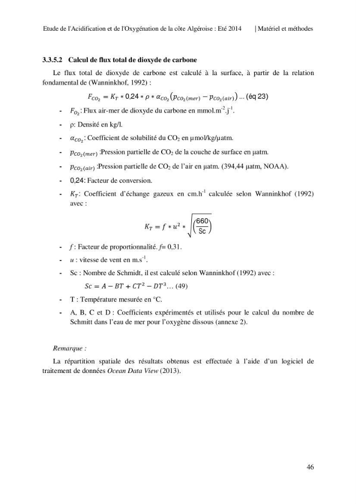 Etude de l\'acidification et de l\'oxygénation de la côte Algerienne