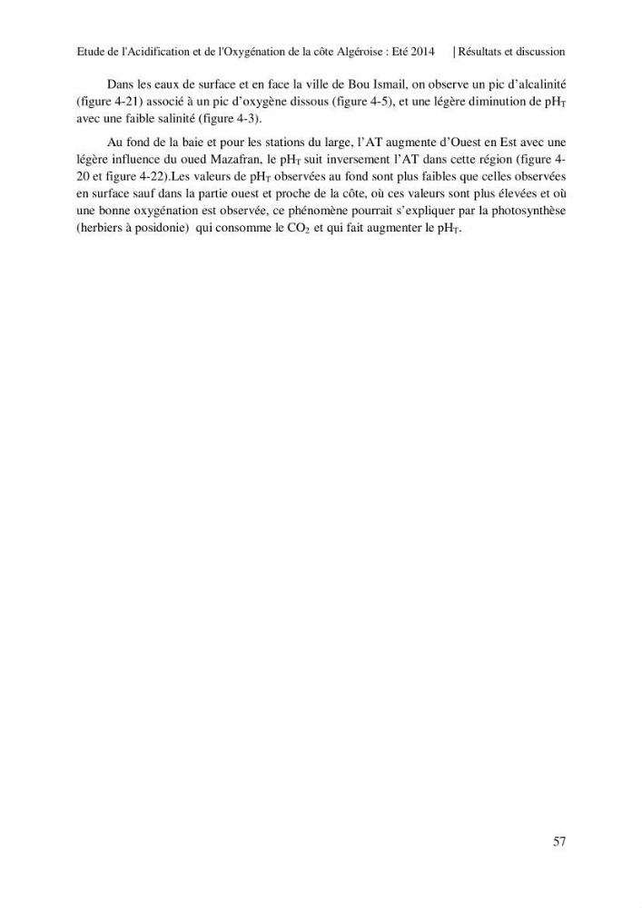 Etude de l\'acidification et de l\'oxygénation de la côte Algerienne