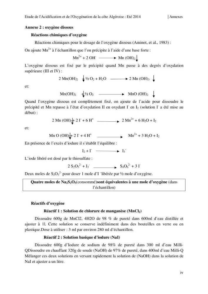 Etude de l\'acidification et de l\'oxygénation de la côte Algerienne